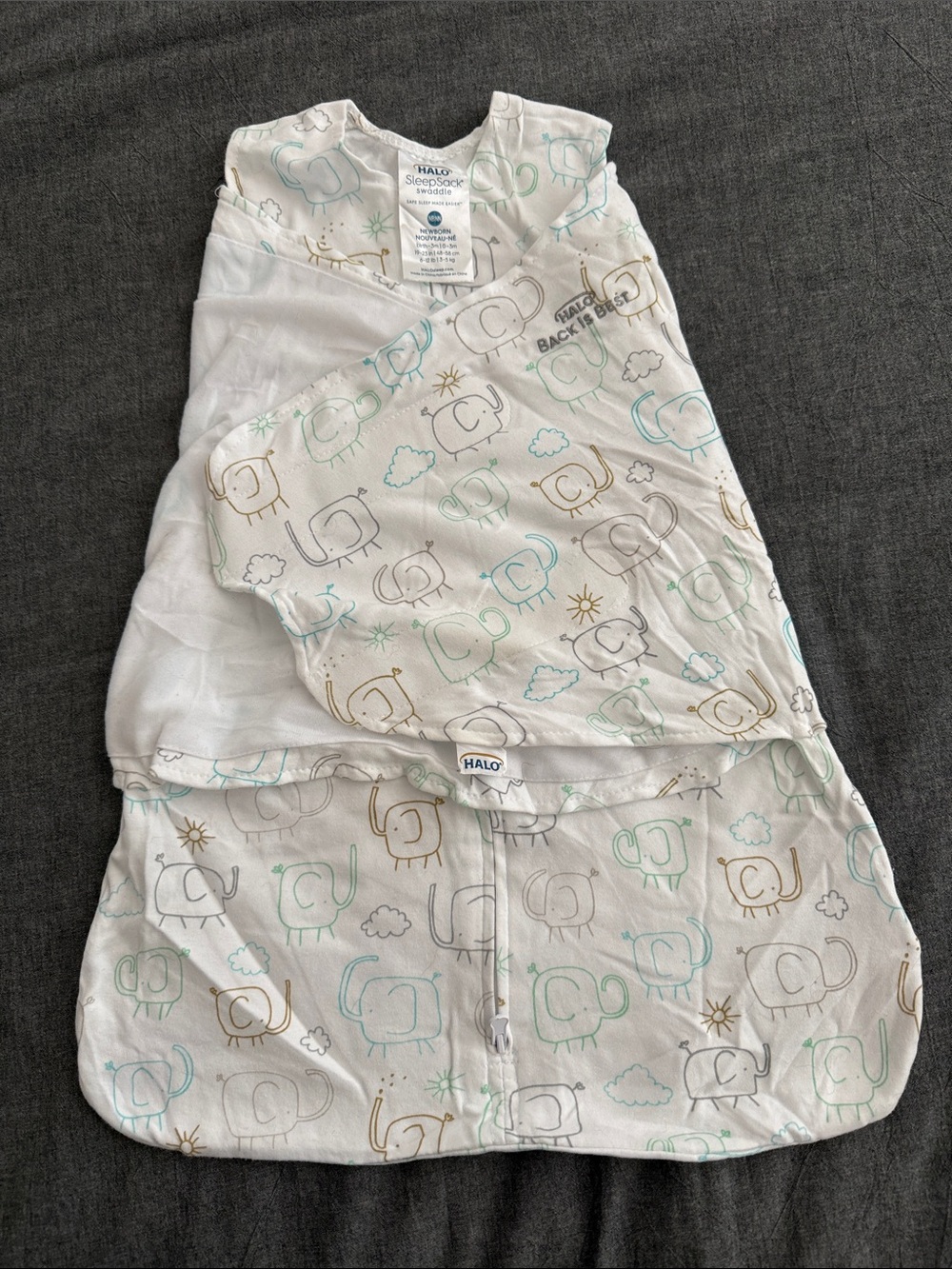 Halo Swaddle SleepSack - Elephants